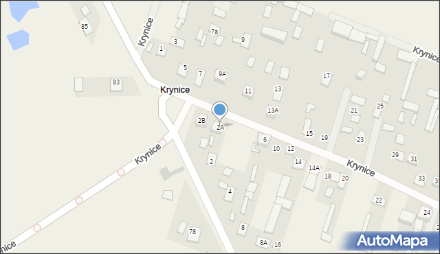 Krynice, Krynice, 2A, mapa Krynice