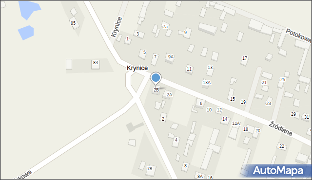 Krynice, Krynice, 2B, mapa Krynice