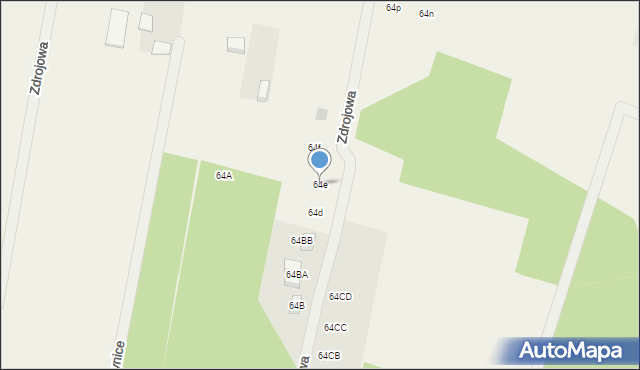 Krynice, Krynice, 64e, mapa Krynice