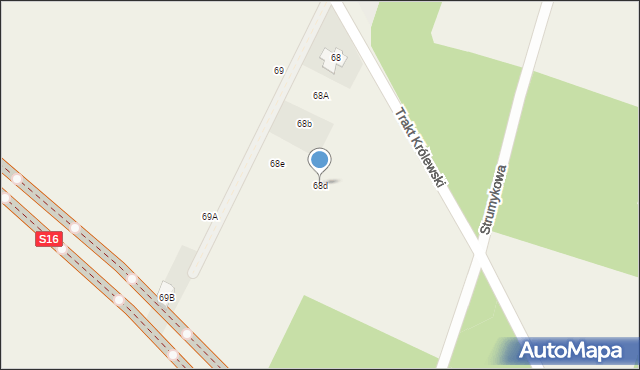 Krynice, Krynice, 68d, mapa Krynice