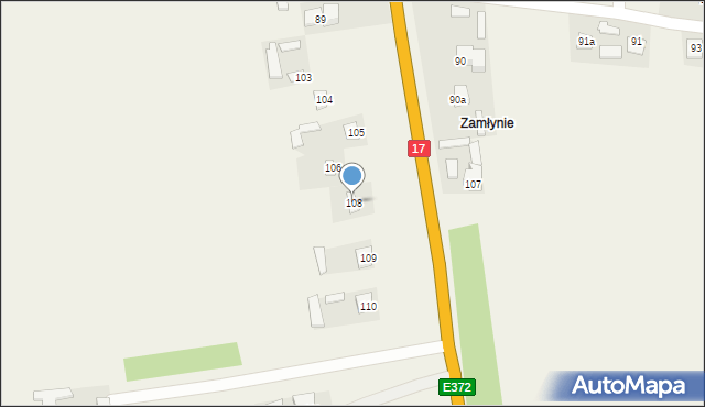 Krynice, Krynice, 108, mapa Krynice