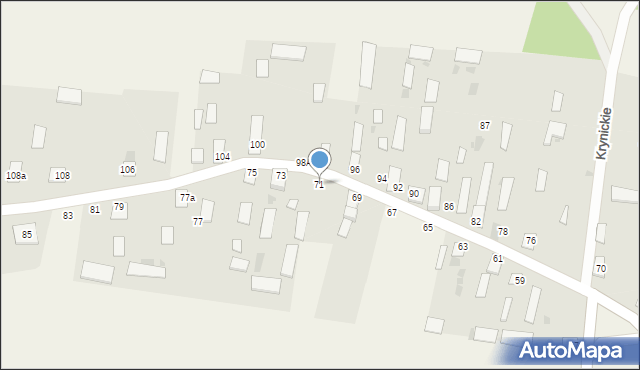 Krynickie, Krynickie, 71, mapa Krynickie