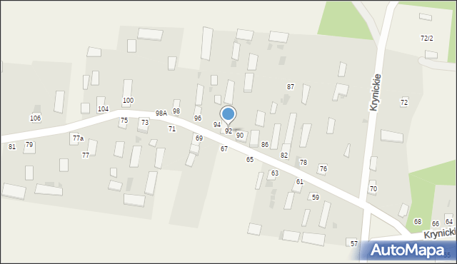 Krynickie, Krynickie, 92, mapa Krynickie