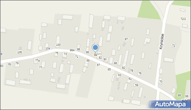 Krynickie, Krynickie, 94, mapa Krynickie