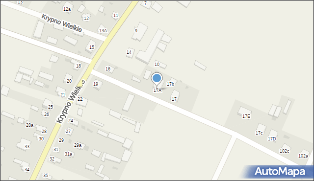 Krypno Wielkie, Krypno Wielkie, 17A, mapa Krypno Wielkie