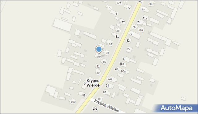Krypno Wielkie, Krypno Wielkie, 89A, mapa Krypno Wielkie