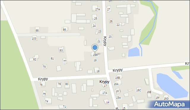 Krypy, Krypy, 19A, mapa Krypy