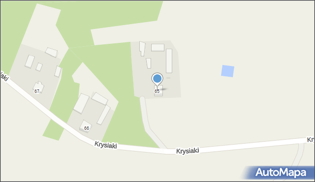 Krysiaki, Krysiaki, 65, mapa Krysiaki