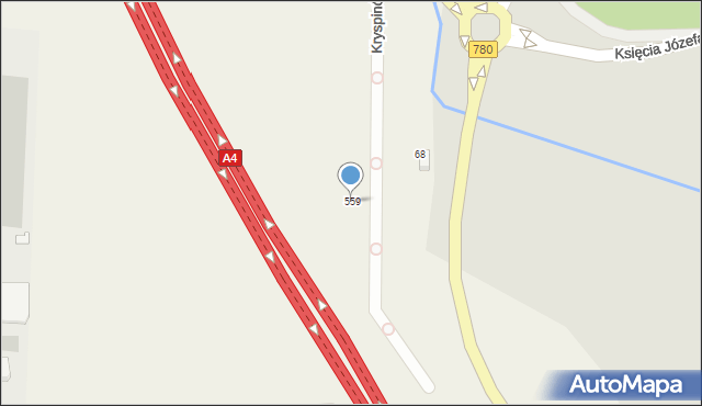 Kryspinów, Krakowiaków, 60, mapa Kryspinów