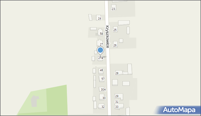 Kryszkowice, Kryszkowice, 27a, mapa Kryszkowice