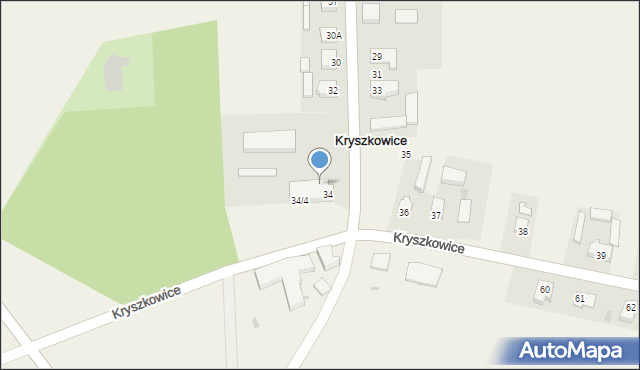 Kryszkowice, Kryszkowice, 34/3, mapa Kryszkowice