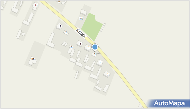 Krzak, Krzak, 3, mapa Krzak
