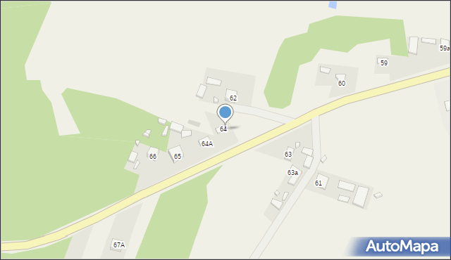Krzak, Krzak, 71a, mapa Krzak