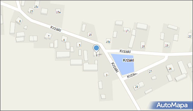 Krzaki, Krzaki, 4, mapa Krzaki