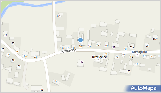 Krzcięcice, Krzcięcice, 39, mapa Krzcięcice