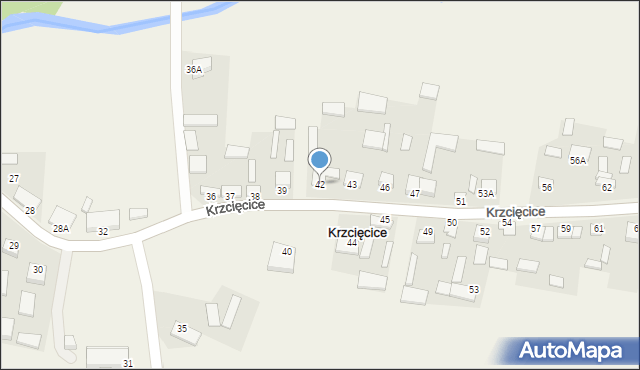 Krzcięcice, Krzcięcice, 42, mapa Krzcięcice