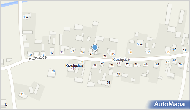 Krzcięcice, Krzcięcice, 50A, mapa Krzcięcice