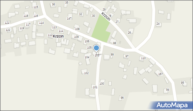 Krzcin, Krzcin, 103, mapa Krzcin
