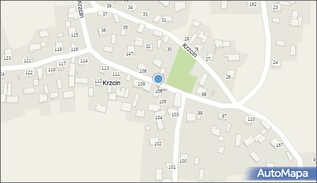 Krzcin, Krzcin, 106, mapa Krzcin