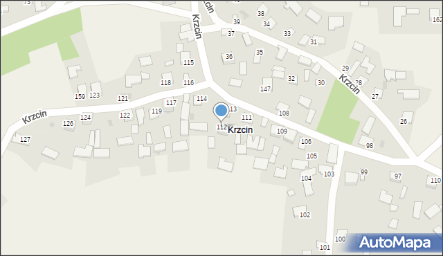 Krzcin, Krzcin, 112, mapa Krzcin