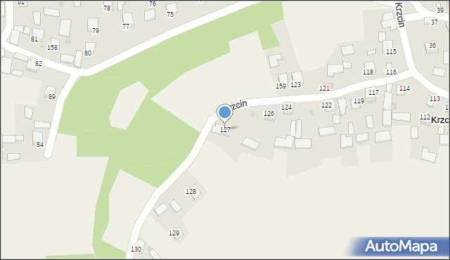 Krzcin, Krzcin, 127, mapa Krzcin