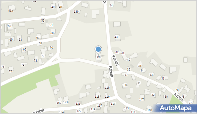 Krzcin, Krzcin, 190, mapa Krzcin