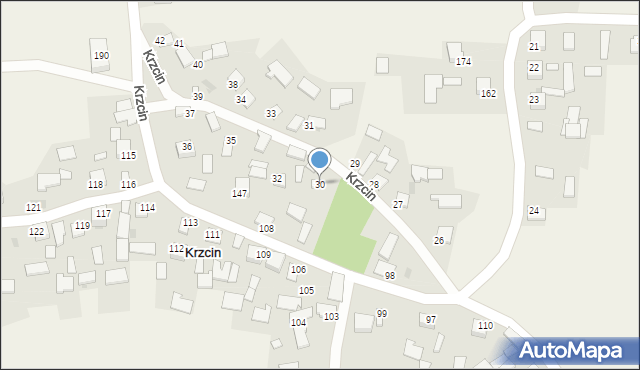 Krzcin, Krzcin, 30, mapa Krzcin
