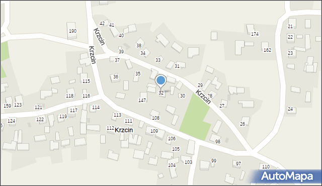 Krzcin, Krzcin, 32, mapa Krzcin