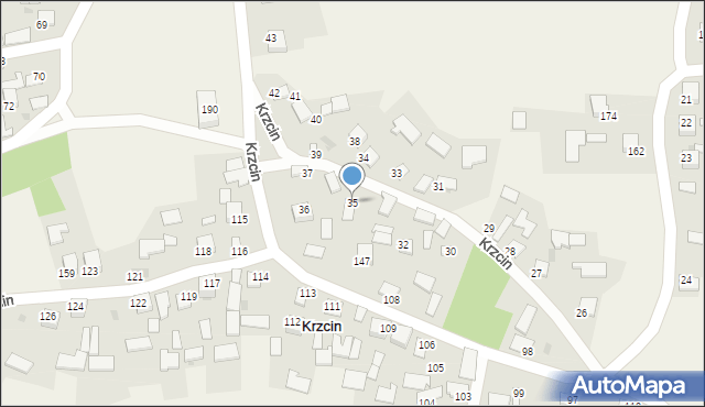Krzcin, Krzcin, 35, mapa Krzcin