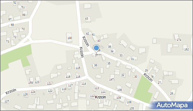 Krzcin, Krzcin, 37, mapa Krzcin