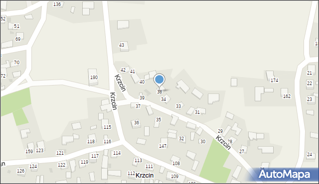 Krzcin, Krzcin, 38, mapa Krzcin