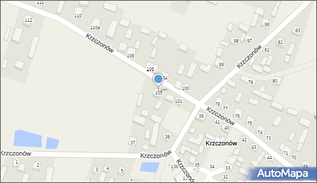 Krzczonów, Krzczonów, 105, mapa Krzczonów
