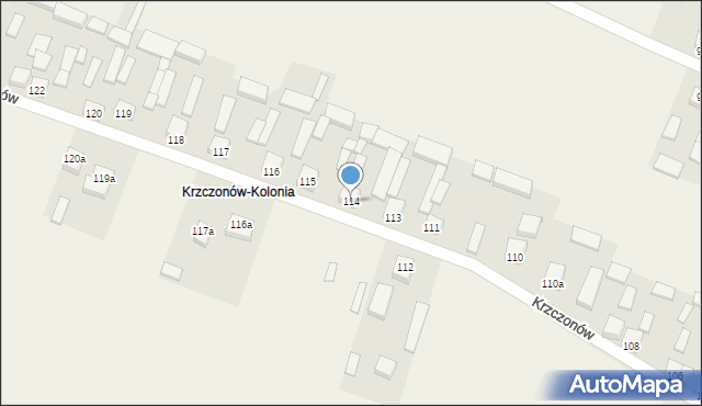 Krzczonów, Krzczonów, 114, mapa Krzczonów