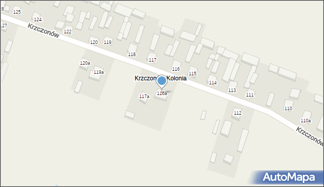 Krzczonów, Krzczonów, 116a, mapa Krzczonów