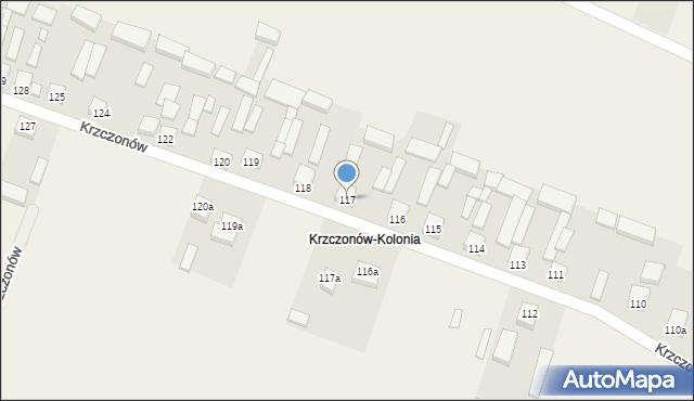 Krzczonów, Krzczonów, 117, mapa Krzczonów