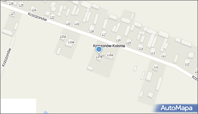 Krzczonów, Krzczonów, 117a, mapa Krzczonów