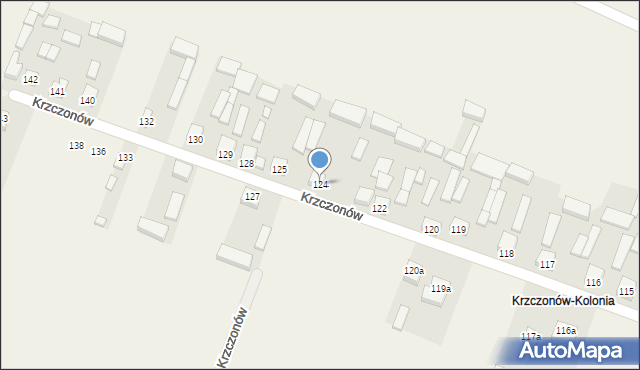 Krzczonów, Krzczonów, 124, mapa Krzczonów