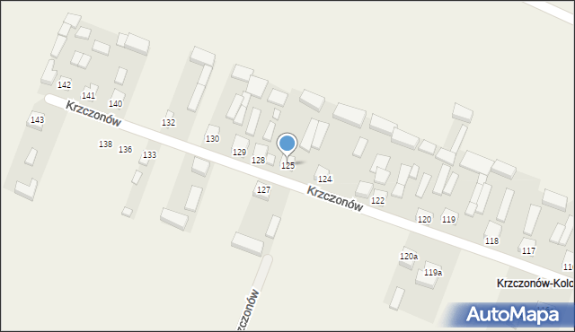 Krzczonów, Krzczonów, 125, mapa Krzczonów