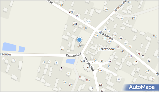 Krzczonów, Krzczonów, 38, mapa Krzczonów
