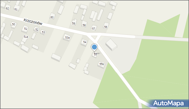 Krzczonów, Krzczonów, 55a, mapa Krzczonów