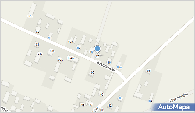 Krzczonów, Krzczonów, 87, mapa Krzczonów