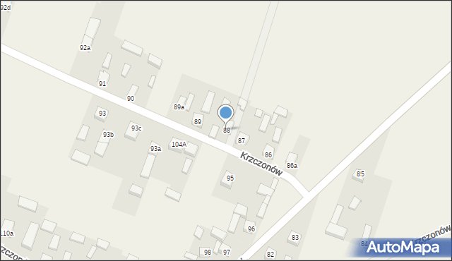 Krzczonów, Krzczonów, 88, mapa Krzczonów