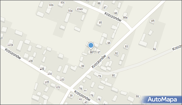 Krzczonów, Krzczonów, 98, mapa Krzczonów