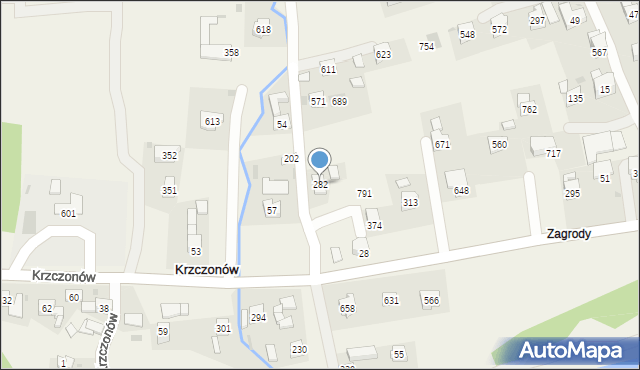 Krzczonów, Krzczonów, 282, mapa Krzczonów