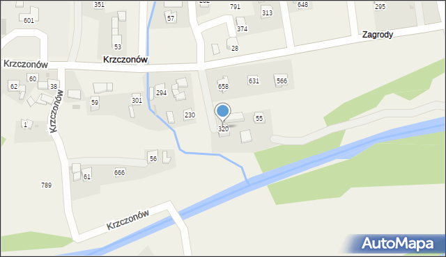 Krzczonów, Krzczonów, 320, mapa Krzczonów