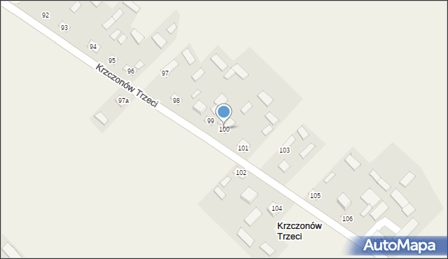Krzczonów Trzeci, Krzczonów Trzeci, 100, mapa Krzczonów Trzeci