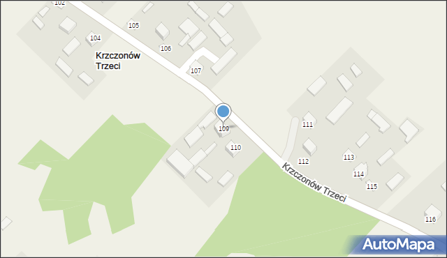 Krzczonów Trzeci, Krzczonów Trzeci, 109, mapa Krzczonów Trzeci