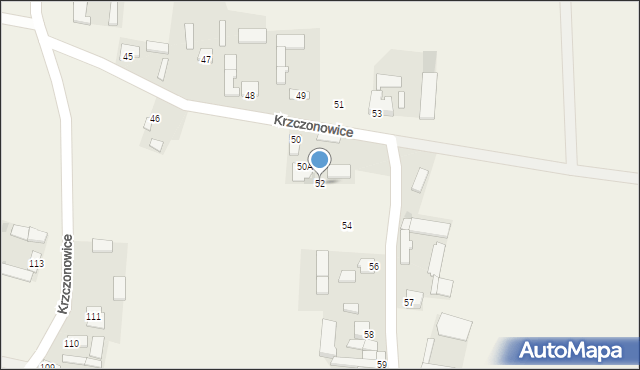 Krzczonowice, Krzczonowice, 52, mapa Krzczonowice