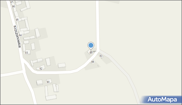 Krzczonowice, Krzczonowice, 85, mapa Krzczonowice