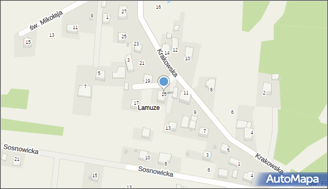 Krzęcin, Krakowska, 15, mapa Krzęcin
